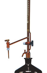 Pellet titrating apparatus, Class B, DURAN®, brown glass, white grad., 25 ml