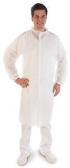 PP disposable gown, 30 g/m², White, snap fasteners, size XXL, 1 unit(s)