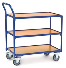 Shelf trolley, wood, 3 shelves, 850 x 500 mm, 1 unit(s)