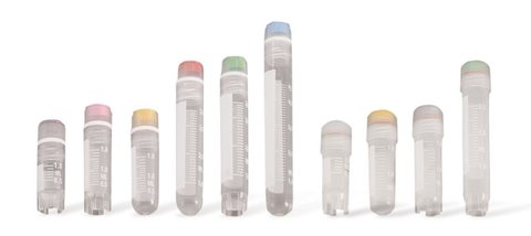Cryo-vials, with inner thread, seal, PP, sterile, length 92 mm, 5 ml