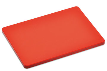 Cutting board, plastic, red, L 400 x W 300 x H 20 mm, 1 unit(s)