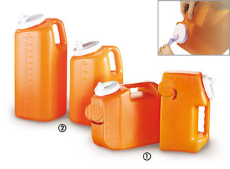 Uritainer(TM) canister, HDPE, 4 l, Vertical/horizontal graduation, 30 unit(s)