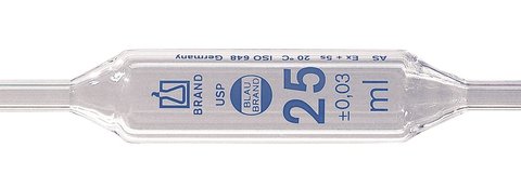 BLAUBRAND® bulb pipettes, 25 ml, class AS, USP, 1 marker, 6 unit(s)