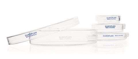 DUROPLAN® petri dishes, borosilicate gl., two pieces, Ø outer 100 mm, H 20 mm