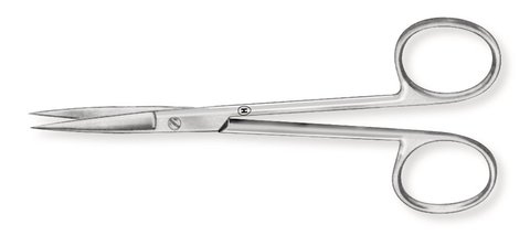 Left-handed microscopy scissors, straight, pointed-pointed, L 115 mm, 1 unit(s)