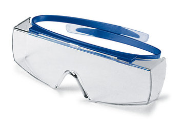 Protect. goggles f. spect. wearers super, OTG, blue,clear,PC lens,EN 166/170/172