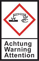 GHS-warning labels, PE-foil, GHS05, warning, chem. burns ,100 µm, 22x30 mm