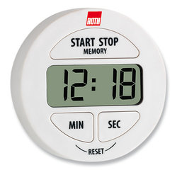 Rotilabo®-count-down/count-up timer, white, 4-digit display, Ø 55 x D 15 mm