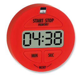 Rotilabo®-count-down/count-up timer, red, 4-digit display, Ø 55 x D 15 mm
