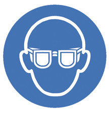Safety symbols to ISO 7010, Wear eye protection Ø 100 mm, 1 unit(s)