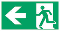 Firs-aid and emergency signs acc. to, Emergency exit, left, 1 unit(s)