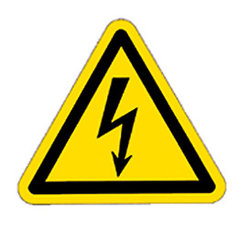 Warning symbols, establ. indiv.labels, warning high voltage, 200 mm