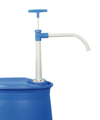 Barrel pump, PP, with curved nozzle, immersion depth 1250 mm, 300 ml/stroke