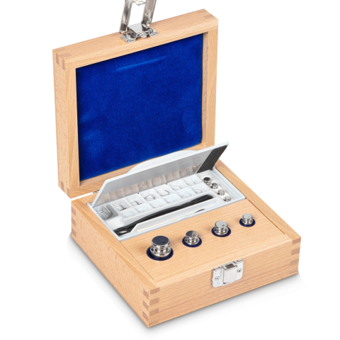 E1 1 mg -  50 g Set of weights in wooden box, Stainless steel (OIML)