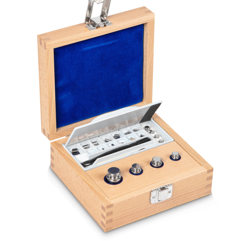 E2 1 mg -  50 g Set of weights in wooden box, Stainless steel (OIML)