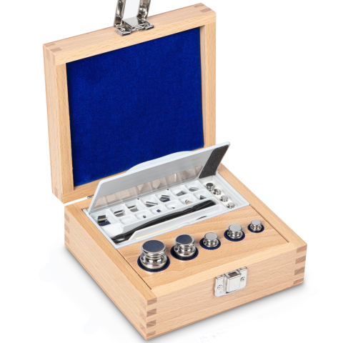 E2 1 mg -  100 g Set of weights in wooden box, Stainless steel (OIML)