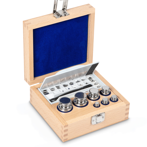 E2 1 mg -  200 g Set of weights in wooden box, Stainless steel (OIML)