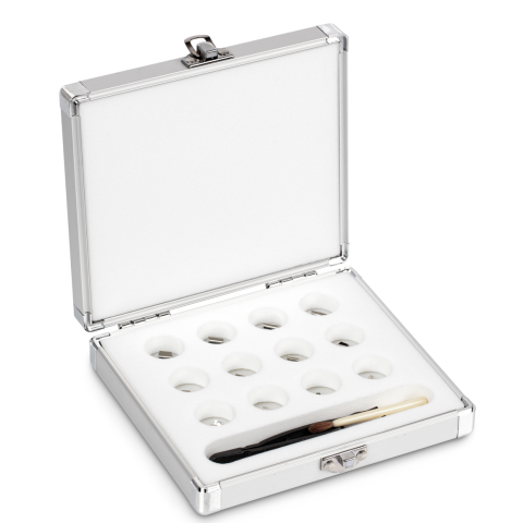 E2 1 mg -  500 mg Set of weights in aluminium case, Stainless steel