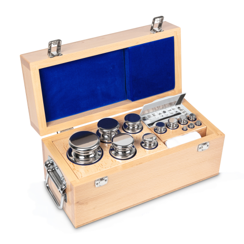 F1 1 mg -  5 kg Set of weights in wooden box, Stainless steel (OIML)