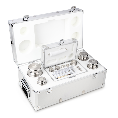 F2 1 mg -  5 kg Set of weights in aluminium case, Finely turned stainless stee...