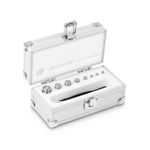 F2 1 g -  50 g Set of weights in aluminium case, Finely turned stainless stee...