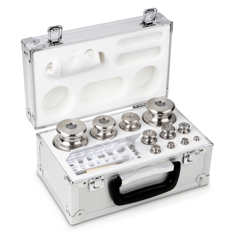 M1 1 mg -  2 kg Set of weights in aluminium case, Finely turned stainless stee...