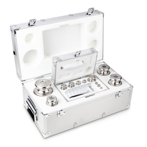 M1 1 g -  5 kg Set of weights in aluminium case, Finely turned stainless stee...