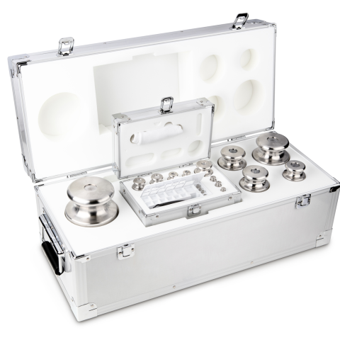 M1 1 g -  10 kg Set of weights in aluminium case, Finely turned stainless stee...