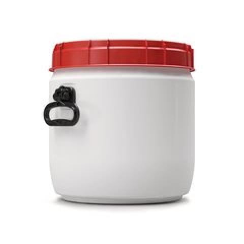 Extremely wide-neck barrel, 26 l, White with a red screw cap, 1 unit(s)