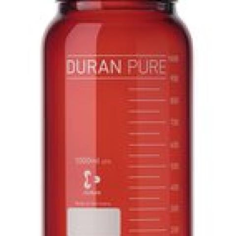 DURAN PURE wide mouth screw top bottle , Brown glass, 1.0 l, GLS 80 thread