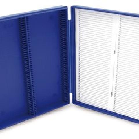 Microscope slide box, 100 slots, blue, 1 unit(s)