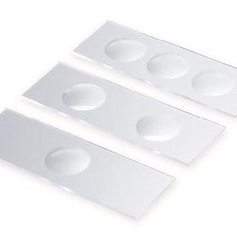 Microscope slides with recess, 1 depression, ground 90°, 76 x 26 mm, 50 unit(s)