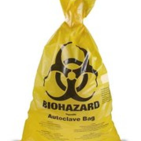 BIOHAZARD disposal bags, yellow, PP, 60 l, 600 x 800 mm, 500 unit(s)