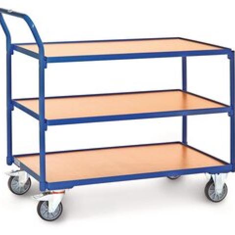Shelf trolley, wood, 3 shelves, 1000 x 600 mm, 1 unit(s)