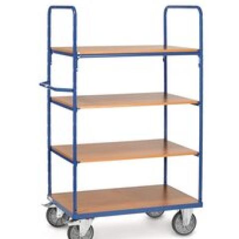 Wooden shelf trolley with four shelves, 1369 x 809 x 1800 mm, 1 unit(s)