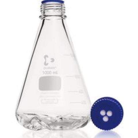 Erlenmeyer flask with 4 baffles, DURAN®, 1 l, GL45, with diaphragm screw caps