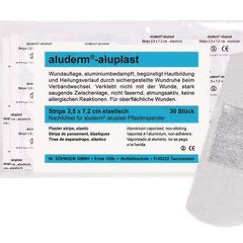 Sticky plaster disp. aluderm®-aluplast, refill pack 30 strips 7.2 x 2.5 cm