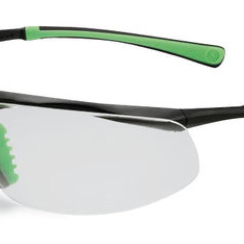 Safety glasses 5X3, black/green,, clear, anti-scratch coated, 1 unit(s)