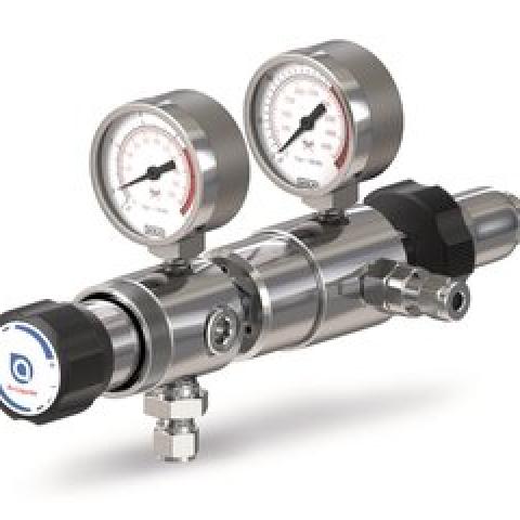 Gas pressure regulator, two stage, brass, 0.1 - 3 bar, hydrogen, 1 unit(s)