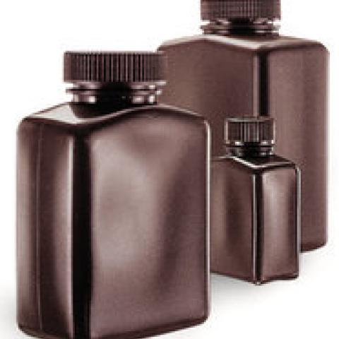Wide neck-rectangular bottles, HDPE, amber, 125 ml, 12 unit(s)
