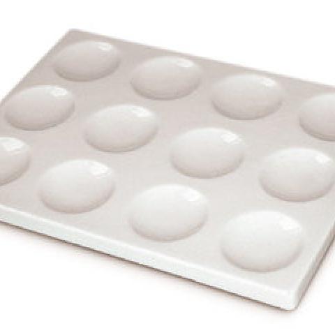 Square spot test plate, porcelain, 6 moulds, Ø of moulds 36 mm, 1 unit(s)