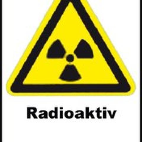 Sekuroka®-radiation protection sign, AluPress, Radioaktiv, only in german