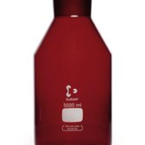 Wide neck storage bottle, glass stopper, DURAN®, amber, 5000 ml, 1 unit(s)