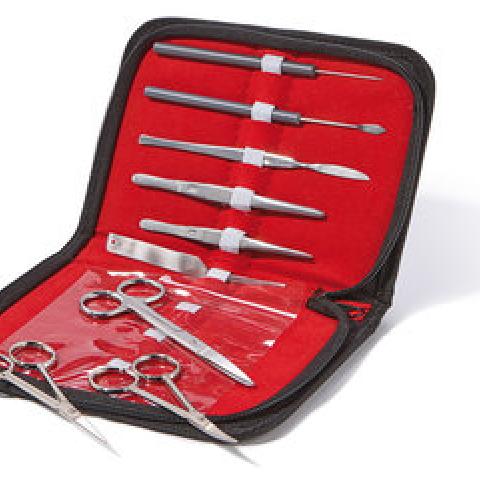 Dissecting instruments, large, in zip case, 9 parts, 1 unit(s)