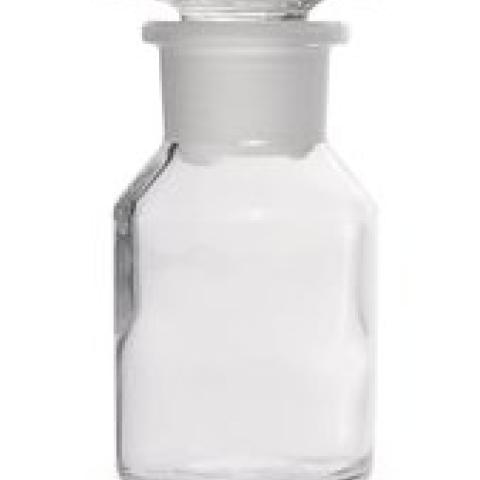 Wide neck storage bottles, glass stopper, soda-lime glass, clear, 50 ml