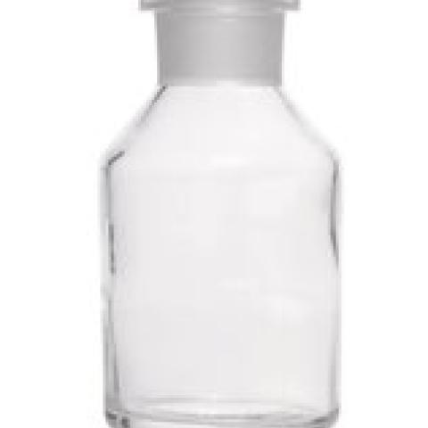 Wide neck storage bottle, glass stopper, soda-lime glass, clear, 250 ml