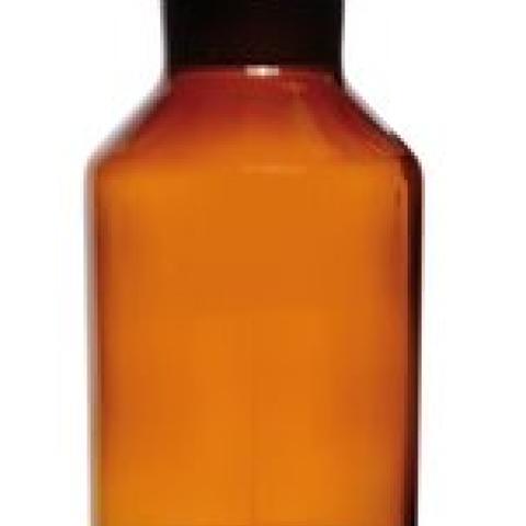 Wide neck storage bottle, glass stopper, soda-lime glass, amber, 1000 ml