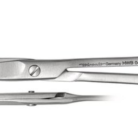 Scissors, physiology, pointed-blunt, bent, L 130 mm, autoclavable, 1 unit(s)