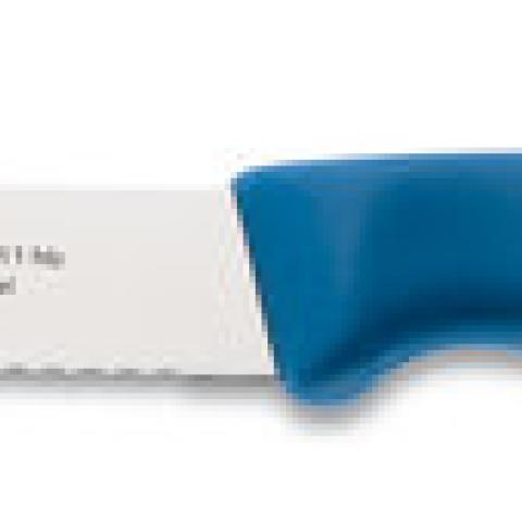 Knife, light blue handle, serrated edge, blade length 110 mm,, 1 unit(s)