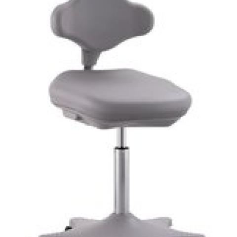 Laboratory chair Labster 2, grey,, rollers, seat height 450-650 mm, 1 unit(s)